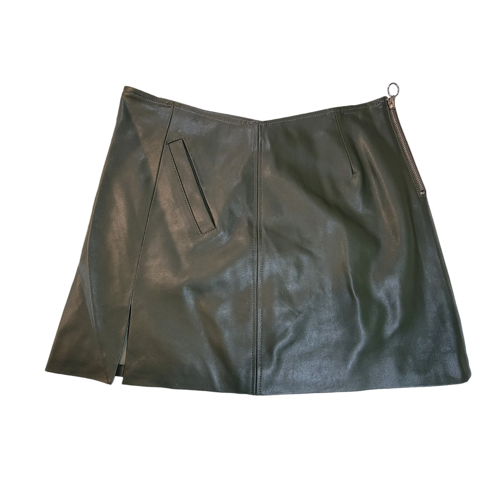 Blank NYC Faux Leather‎ Mini Skirt Green Womens Size 28